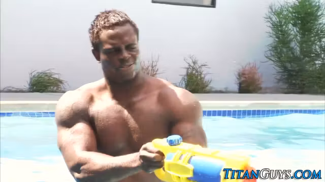 Muscly interracial hunks