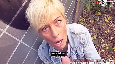 Public Street Sex At Gas Station With German Skinny Milf Slut