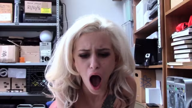 Petite and slender shoplifter punished