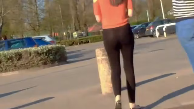 Girly panties seen thru her tights