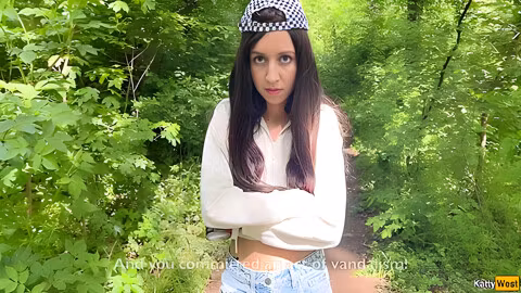 Caught A Girl Drawing Graffiti And Fucked Her In The Forest - Cum In Panties
