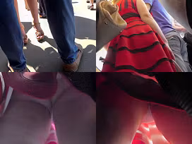 Hot candid upskirt vid shows amazing flabby bum