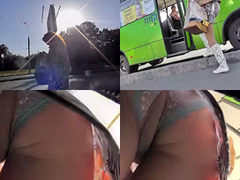 Awesome upskirt video shows gal's amazing skinny butt,