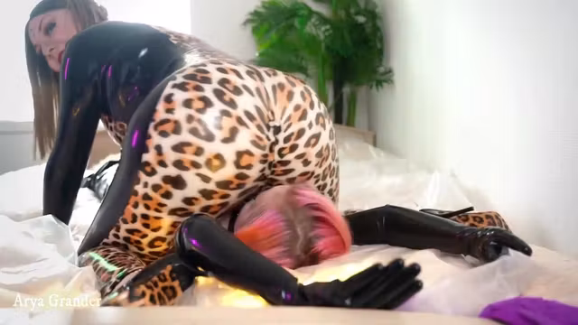 Latex Rubber Facesitting Lesbian Video, Female Domination