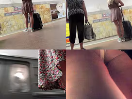 Gal in sexy g-string filmed by upskirting