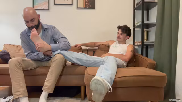 Licking master stinky feet cuming