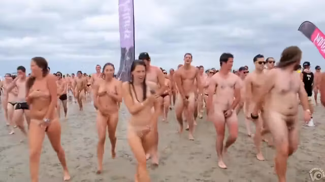 Naked Canadian students 18+ having tremendous fun at the beach