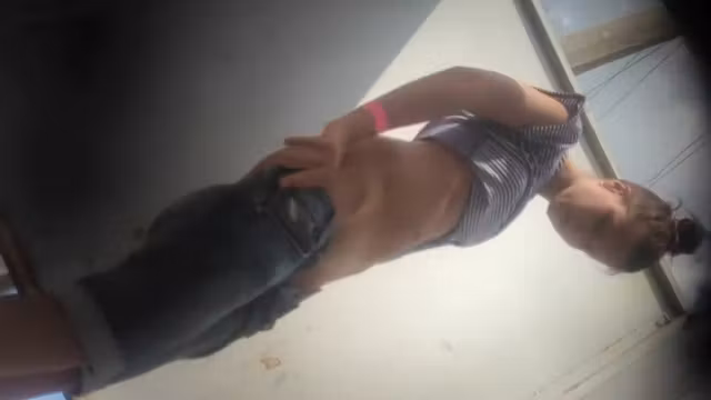 Amazing tan lines around young pussy