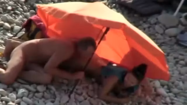 Nudists spied on the beach
