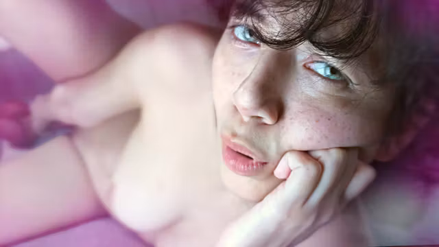 Pink Pussy Fucked With Big Dildo, Green Eyes And Deep Eye Contact