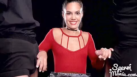 Apolonia Lapiedra Uses Cum To Stroke A Bunch Of Dicks