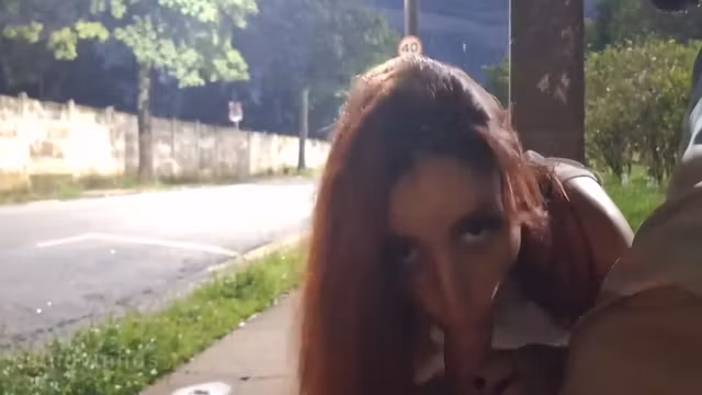 Risky Masturbating At The Bus Stop Next To The Beautiful Stranger!