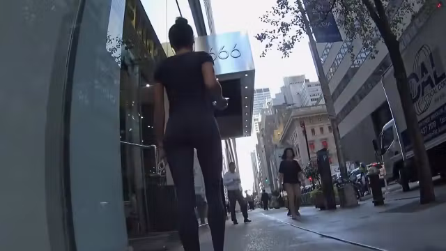 Stalking an ebony girl in tights