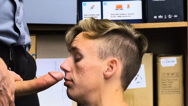 YoungPerps - Blonde Twink Fucked By Hung Security Guard