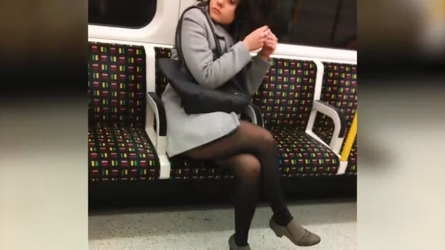 pantyhose girls in metro