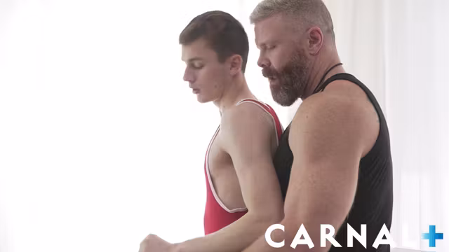 TwinkTop - Smooth hung wrestler Tyler Tanner barebacks his massive coach