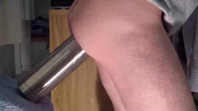 Real steel - hard anal work with hard dildo