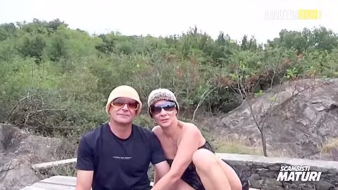 Mature Italian Woman Outdoors Fucking With Her Husband