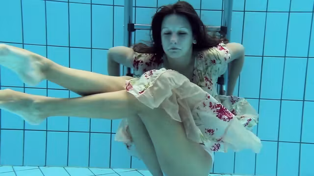 Lucy Gurchenko Russian hairy babe in the pool naked