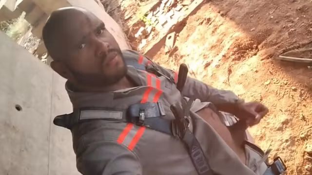 Alone In Construction Excited With Ppe