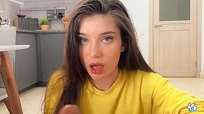 Pretty Brunette Sucks Lovers Cock In Pov - Stefany Kyler