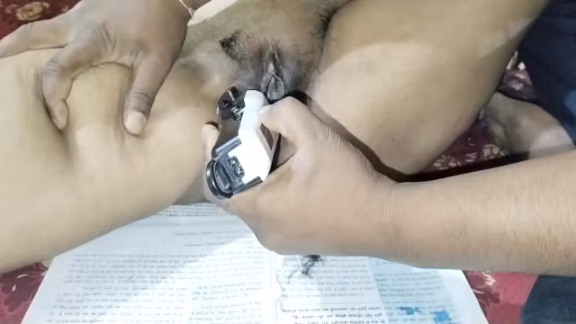 Stepsister-in-laws Pussy Had Thick Hair, So It Was Cleaned With A Machine