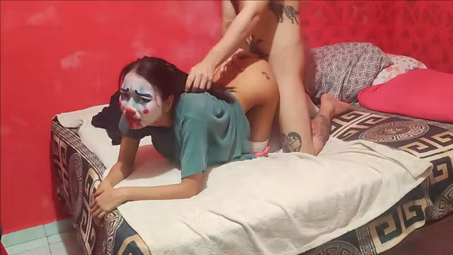 Sexy Clownette Sucks And Fucks Big Dick Until She Gets A Huge Load Of Cum