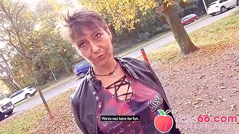 Ugly Short Hair Granny Milf Pounded Outdoors In Germany!