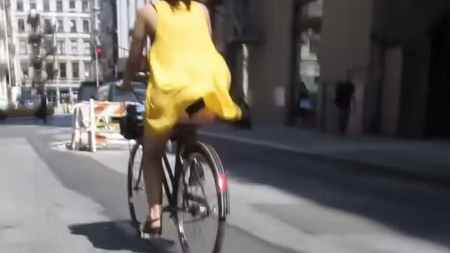 Accidental nudity on a bicycle