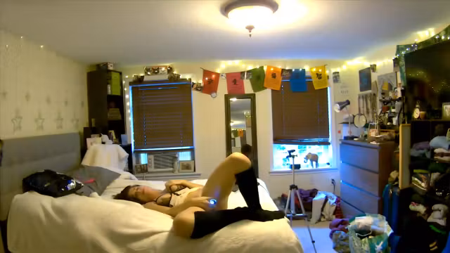 your girlfriend orgasms with vibrator while you watch through pet cam