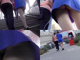 Brunette accidentally shows g-string in candid upskirts