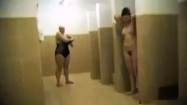 Mature Housewives in public shower