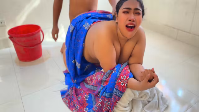 While The Desi Stepmom Washes Bra & Panties Stepmom Took Off The Stepsons Pants And Naked Him Then Asks Him To Fuck Her - Cum