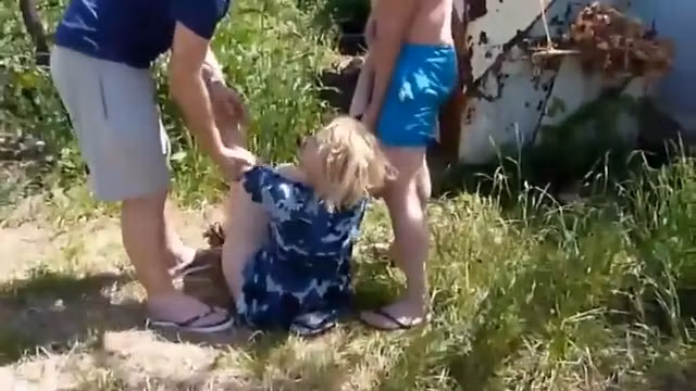 Funny upskirt view during a wacky prank