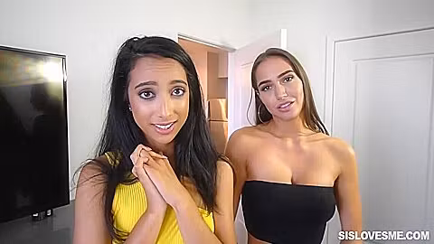 Stepsisters Cockriding Lessons - Kiarra Kai And Desiree Night