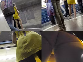 Hot upskirt porn with amateur auburn-hair hottie