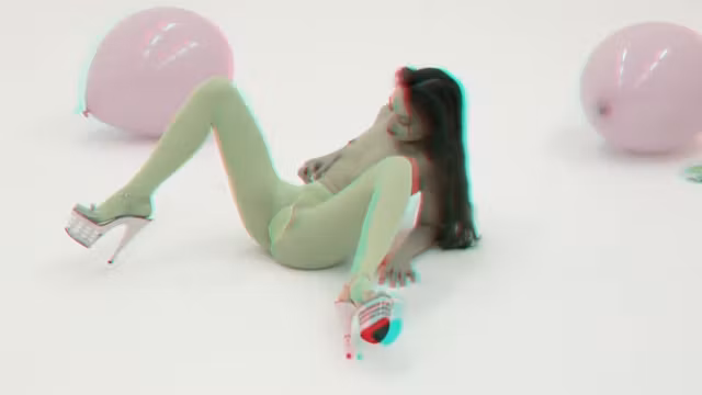 Flexible teen 18+ model posing in studio - 3D porn backstage