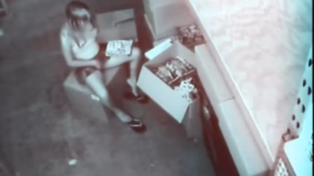 Stock room slut masturbating caught on spycam