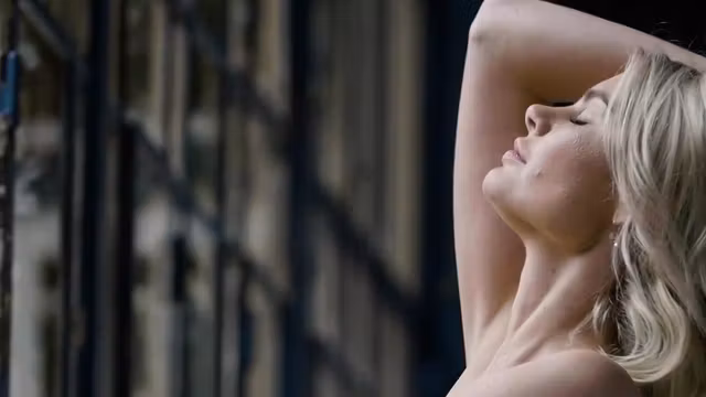 Perfect blonde teen posing totally naked