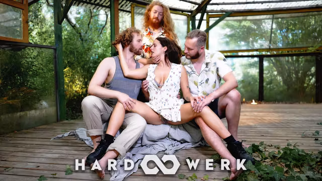 Lusty Becky Outdoor 3 Man GangBang Makes Her Wet Pussy Quiver