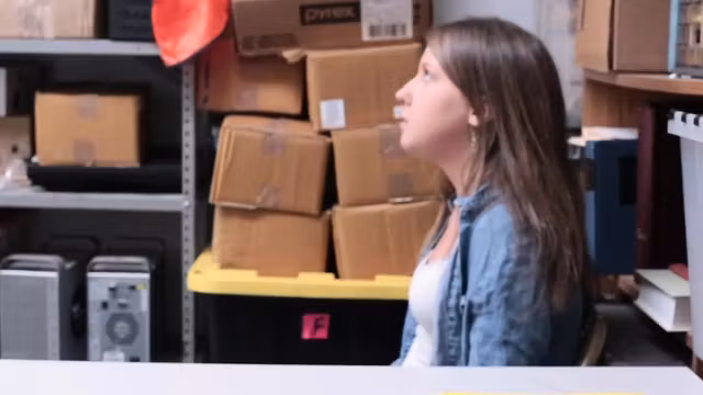 Shoplifter gags on security officers big dick