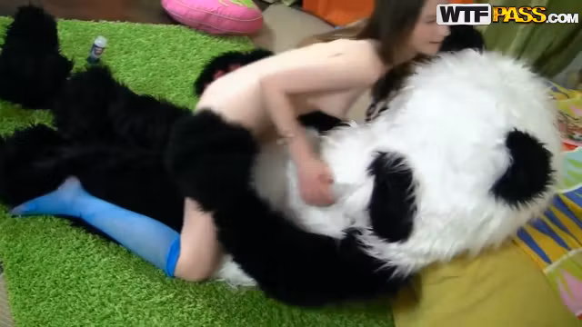 Skinny bitch Nicki is having wild fun with nasty pandas