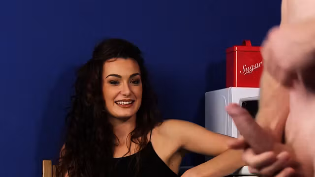 Femdom babe laughs at masturbating loser