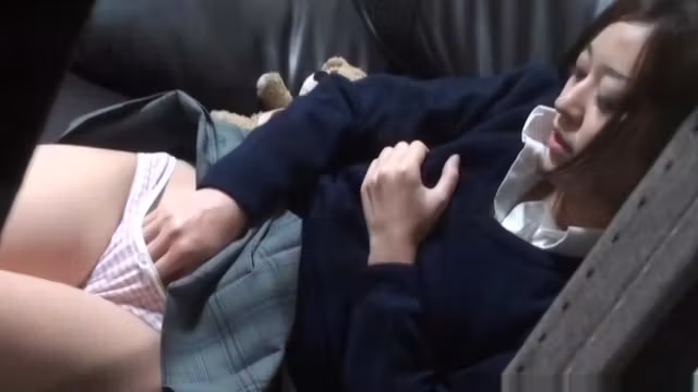 Asian in uniform rubbing