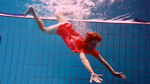 Avenna enjoys swimming in the pool