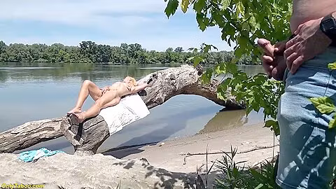 Hairy Granny Gets Anal Fucked On He Beach