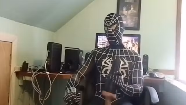 Spiderman shoots a huge load