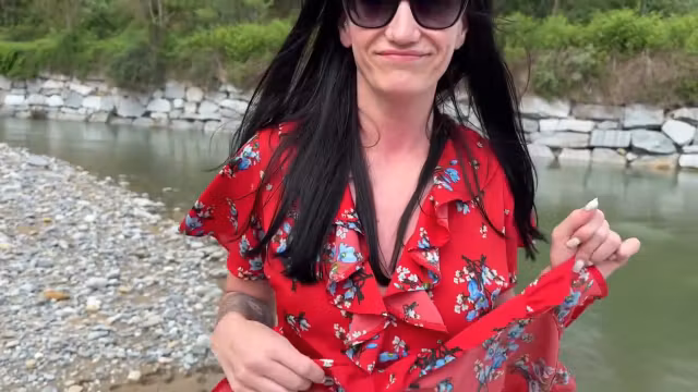 Car Ride To The River Ends With Wet Pleasure Pov Roadside Fun