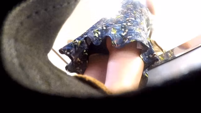 Upskirt while buying bread