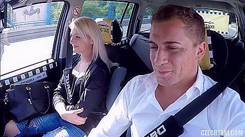 Hot Blonde In The Taxi